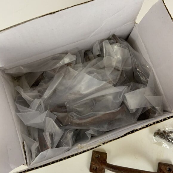 Cast Metal Rustic Drawer Pulls 4 Inches Long Box Of 10 Farmhouse Patina - Picture 2 of 8